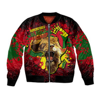 Unapologetically Black and Proud Bomber Jacket Africa Map with Lion - Wonder Print Shop