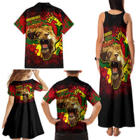 Unapologetically Black and Proud Family Matching Tank Maxi Dress and Hawaiian Shirt Africa Map with Lion - Wonder Print Shop
