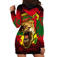 Unapologetically Black and Proud Hoodie Dress Africa Map with Lion - Wonder Print Shop