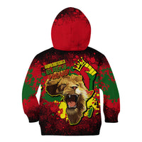 Unapologetically Black and Proud Kid Hoodie Africa Map with Lion - Wonder Print Shop