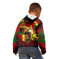 Unapologetically Black and Proud Kid Hoodie Africa Map with Lion - Wonder Print Shop