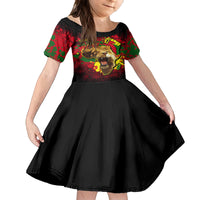 Unapologetically Black and Proud Kid Short Sleeve Dress Africa Map with Lion - Wonder Print Shop