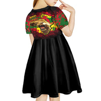 Unapologetically Black and Proud Kid Short Sleeve Dress Africa Map with Lion - Wonder Print Shop