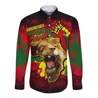 Unapologetically Black and Proud Long Sleeve Button Shirt Africa Map with Lion - Wonder Print Shop