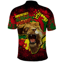 Unapologetically Black and Proud Polo Shirt Africa Map with Lion - Wonder Print Shop