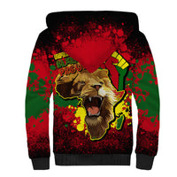 Unapologetically Black and Proud Sherpa Hoodie Africa Map with Lion - Wonder Print Shop
