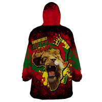 Unapologetically Black and Proud Wearable Blanket Hoodie Africa Map with Lion - Wonder Print Shop