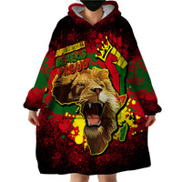Unapologetically Black and Proud Wearable Blanket Hoodie Africa Map with Lion - Wonder Print Shop