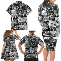 African Family Matching Long Sleeve Bodycon Dress and Hawaiian Shirt Black Power Images - Wonder Print Shop