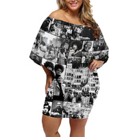 African Family Matching Off Shoulder Short Dress and Hawaiian Shirt Black Power Images - Wonder Print Shop