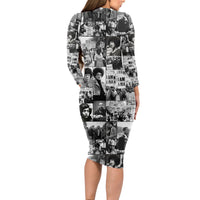 African Long Sleeve Bodycon Dress Black Power Images - Wonder Print Shop