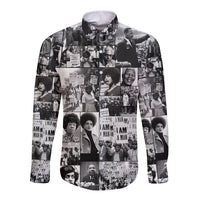 African Long Sleeve Button Shirt Black Power Images - Wonder Print Shop