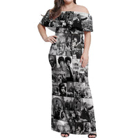 African Off Shoulder Maxi Dress Black Power Images - Wonder Print Shop