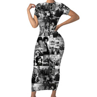 African Short Sleeve Bodycon Dress Black Power Images - Wonder Print Shop