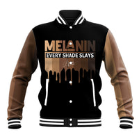Every Shade Slays Melanin Baseball Jacket African Signature - Wonder Print Shop