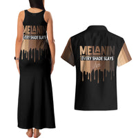 Every Shade Slays Melanin Couples Matching Tank Maxi Dress and Hawaiian Shirt African Signature - Wonder Print Shop