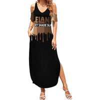 Every Shade Slays Melanin Family Matching Summer Maxi Dress and Hawaiian Shirt African Signature - Wonder Print Shop