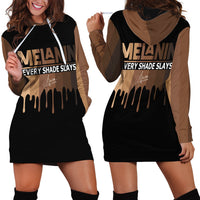 Every Shade Slays Melanin Hoodie Dress African Signature - Wonder Print Shop