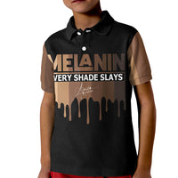 Every Shade Slays Melanin Kid Polo Shirt African Signature - Wonder Print Shop
