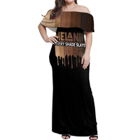 Every Shade Slays Melanin Off Shoulder Maxi Dress African Signature - Wonder Print Shop