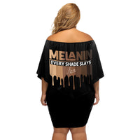 Every Shade Slays Melanin Off Shoulder Short Dress African Signature - Wonder Print Shop