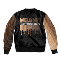 Every Shade Slays Melanin Sleeve Zip Bomber Jacket African Signature - Wonder Print Shop