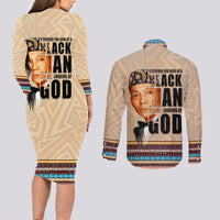 The Most Honorable Elijah Muhammad Couples Matching Long Sleeve Bodycon Dress and Long Sleeve Button Shirts Black Man - Wonder Print Shop