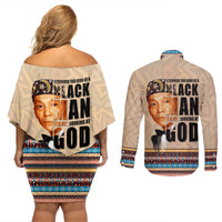 The Most Honorable Elijah Muhammad Couples Matching Off Shoulder Short Dress and Long Sleeve Button Shirts Black Man - Wonder Print Shop