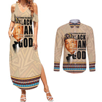 The Most Honorable Elijah Muhammad Couples Matching Summer Maxi Dress and Long Sleeve Button Shirts Black Man - Wonder Print Shop