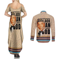 The Most Honorable Elijah Muhammad Couples Matching Summer Maxi Dress and Long Sleeve Button Shirts Black Man - Wonder Print Shop