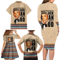 The Most Honorable Elijah Muhammad Family Matching Long Sleeve Bodycon Dress and Hawaiian Shirt Black Man - Wonder Print Shop