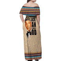 The Most Honorable Elijah Muhammad Family Matching Off Shoulder Maxi Dress and Hawaiian Shirt Black Man - Wonder Print Shop