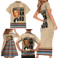 The Most Honorable Elijah Muhammad Family Matching Short Sleeve Bodycon Dress and Hawaiian Shirt Black Man - Wonder Print Shop