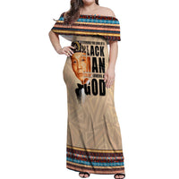 The Most Honorable Elijah Muhammad Off Shoulder Maxi Dress Black Man - Wonder Print Shop