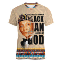 The Most Honorable Elijah Muhammad Women V Neck T Shirt Black Man - Wonder Print Shop