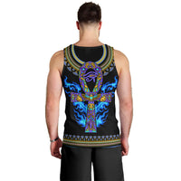 Egyptian Ankh Golden Blue Fire Men Tank Top - Wonder Print Shop