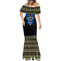Egyptian Ankh Golden Blue Fire Mermaid Dress - Wonder Print Shop