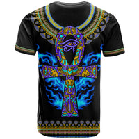 Egyptian Ankh Golden Blue Fire T Shirt - Wonder Print Shop