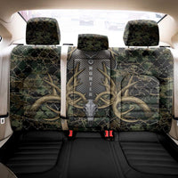Skull Deer Hunting Camouflage Pattern Back Car Seat Cover Rustic Hunting Metal Mesh Background Art - Wonder Print Shop