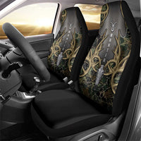 Skull Deer Hunting Camouflage Pattern Car Seat Cover Rustic Hunting Metal Mesh Background Art - Wonder Print Shop