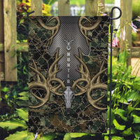 Skull Deer Hunting Camouflage Pattern Garden Flag Rustic Hunting Metal Mesh Background Art - Wonder Print Shop
