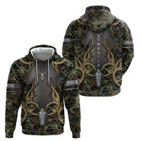 Skull Deer Hunting Camouflage Pattern Hoodie Rustic Hunting Metal Mesh Background Art - Wonder Print Shop