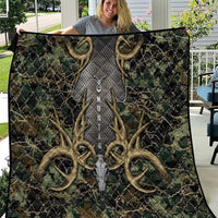 Skull Deer Hunting Camouflage Pattern Quilt Rustic Hunting Metal Mesh Background Art - Wonder Print Shop