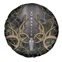 Skull Deer Hunting Camouflage Pattern Spare Tire Cover Rustic Hunting Metal Mesh Background Art - Wonder Print Shop