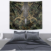 Skull Deer Hunting Camouflage Pattern Tapestry Rustic Hunting Metal Mesh Background Art - Wonder Print Shop