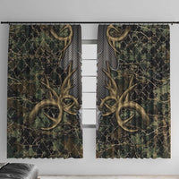 Skull Deer Hunting Camouflage Pattern Window Curtain Rustic Hunting Metal Mesh Background Art - Wonder Print Shop