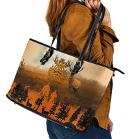 Father And Son Deer Hunting Leather Tote Bag Best Buckin Daddy Ever - Wonder Print Shop