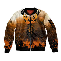 Father And Son Deer Hunting Sleeve Zip Bomber Jacket Best Buckin Daddy Ever - Wonder Print Shop