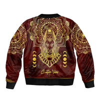 Personalized Anubis Bomber Jacket Ancient Egyptian Pattern In Red - Wonder Print Shop