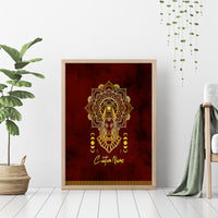 Personalized Anubis Canvas Wall Art Ancient Egyptian Pattern In Red - Wonder Print Shop